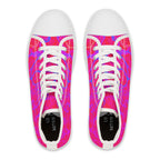 Women’s High Top Sneakers | Pink Blue Neuro-Art Canvas Shoes