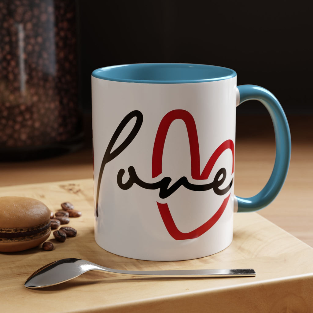 Romantic Love Mug | Heart Script Coffee Cup