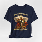 Christian Warrior T-Shirt | God Is My Strength & Protection | Faith Shirt