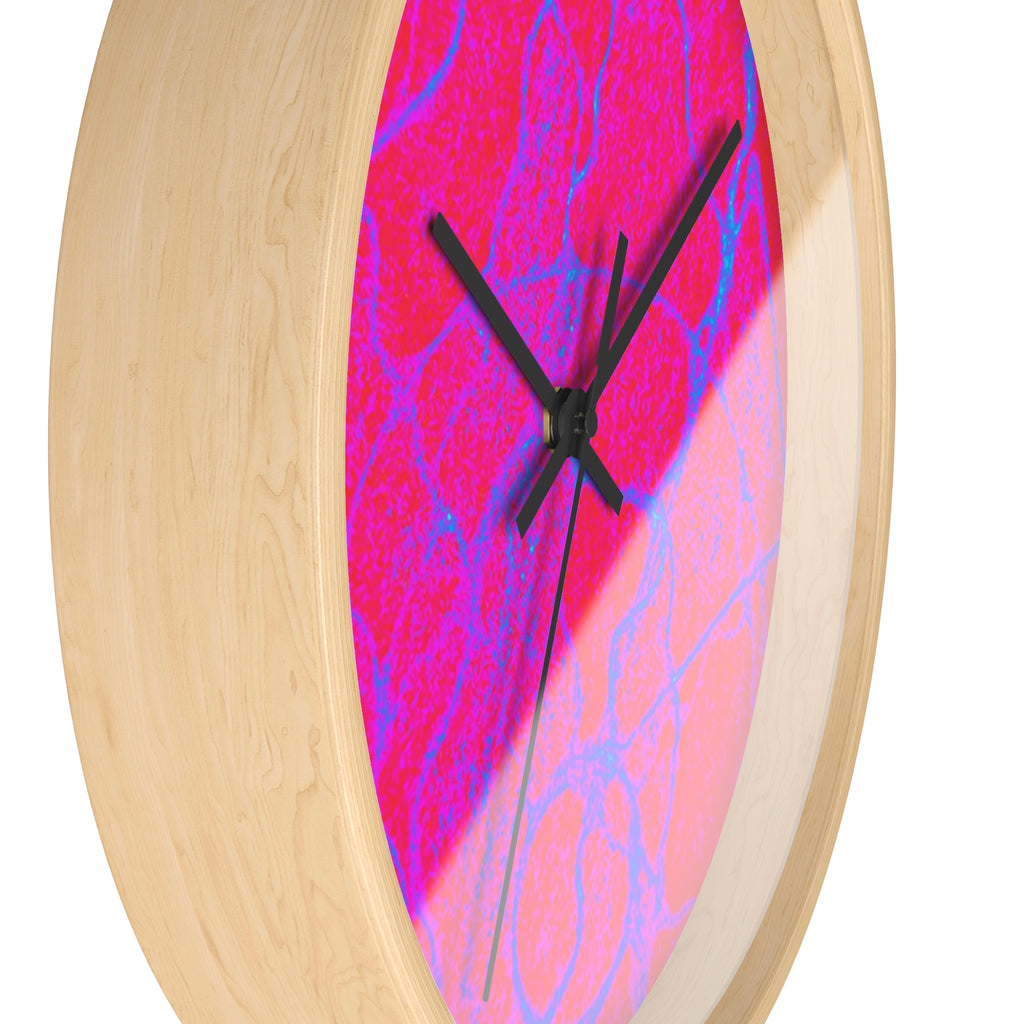Hot Pink Fuchsia Abstract Wall Clock | Modern Pop Art Home Decor | Silent Unique Gift