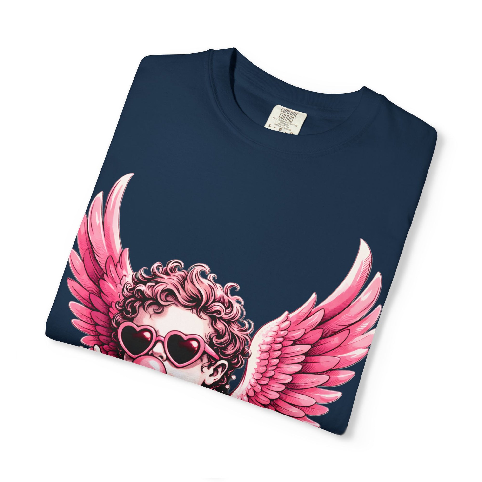 Pink Cherub Angel bubblegum sunglasses T-Shirt | Cupid winged baby graphic