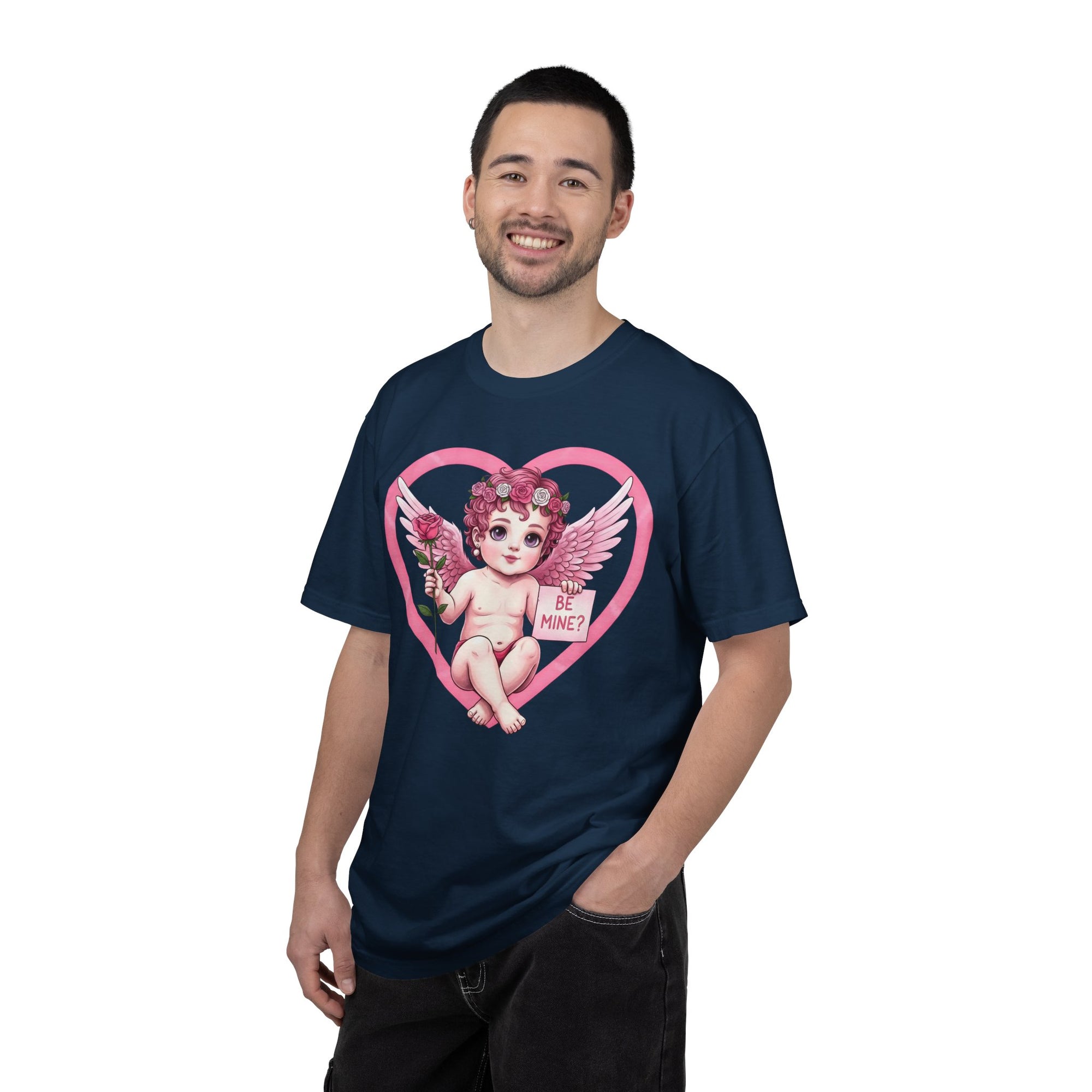 Cherub Graphic T-Shirt | Pink Cupid Heart Art Unisex Cotton Tee