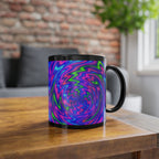 Black Abstract Coffee Cup | Trippy Art Gift