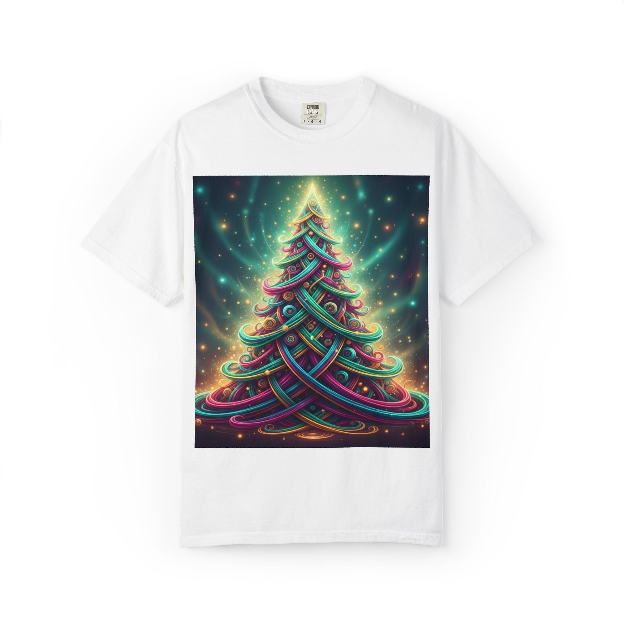 Neon Celtic Knot Christmas Tree T-Shirt | Colorful Holiday Design