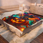 Halloween Witch Blanket | Spooky Pumpkin Throw | Cozy Fall Decor