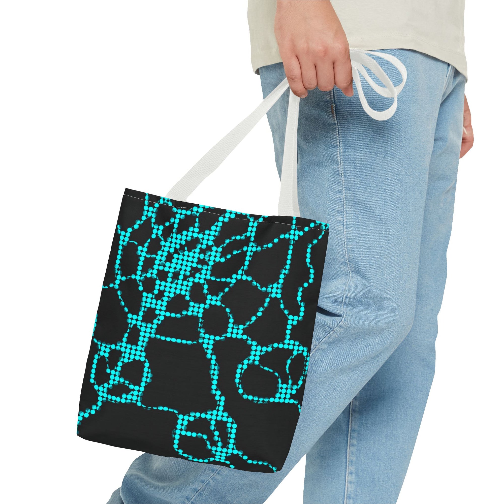 Modern Abstract Tote Bag | Blue Pattern Everyday Shopper