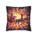Santa Sleigh Throw Pillow | Christmas Reindeer Cushion