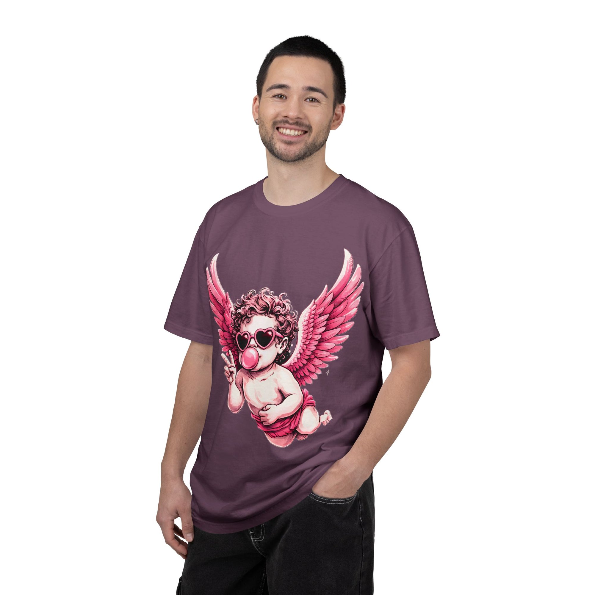 Pink Cherub Angel bubblegum sunglasses T-Shirt | Cupid winged baby graphic