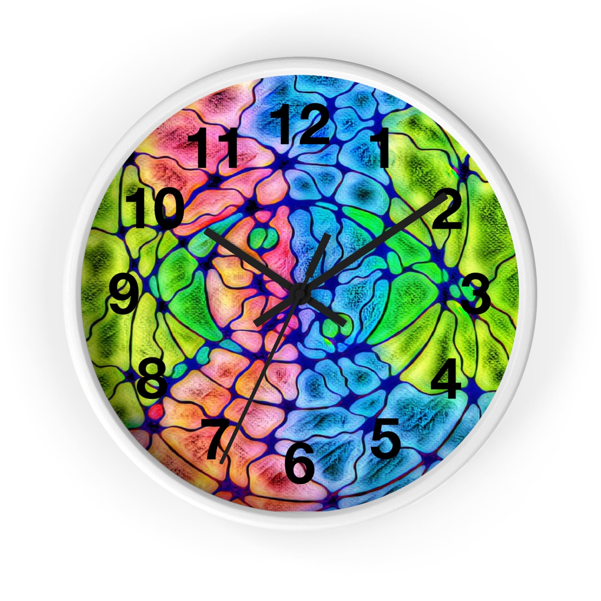 Vibrant Abstract Splatter Wall Clock | Colorful Modern Art Decor | Silent Unique Gift