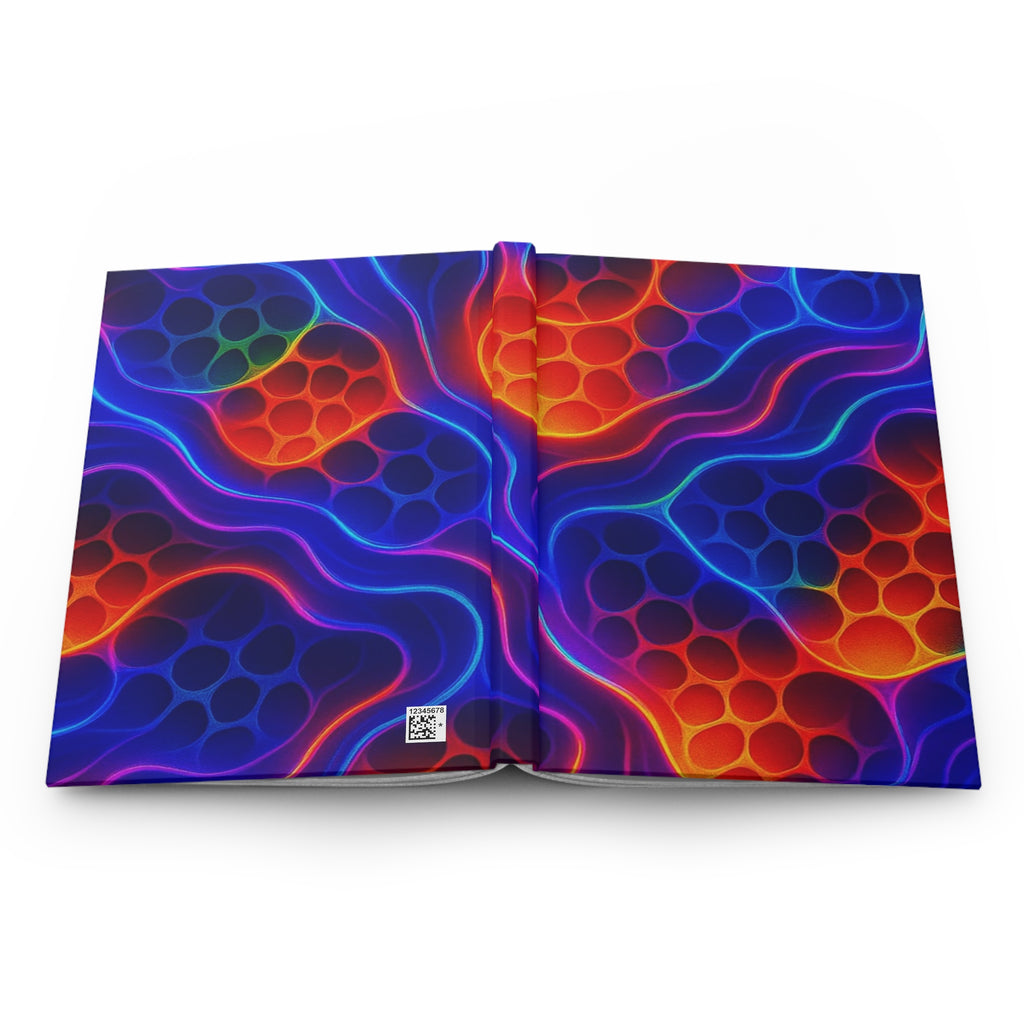 Neon Wave Abstract Notebook | Colorful Aesthetic Journal Hardcover