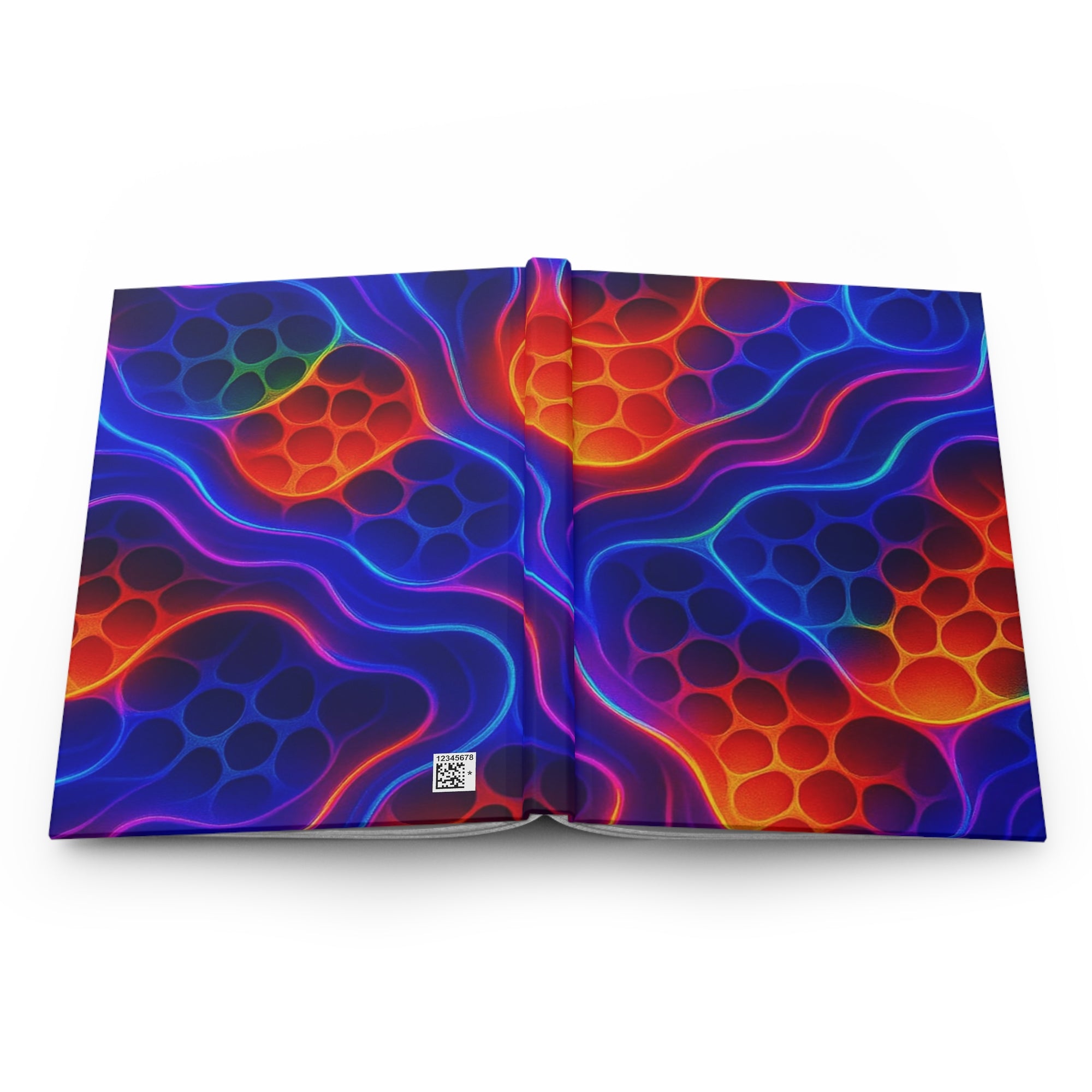 Neon Wave Abstract Notebook | Colorful Aesthetic Journal Hardcover