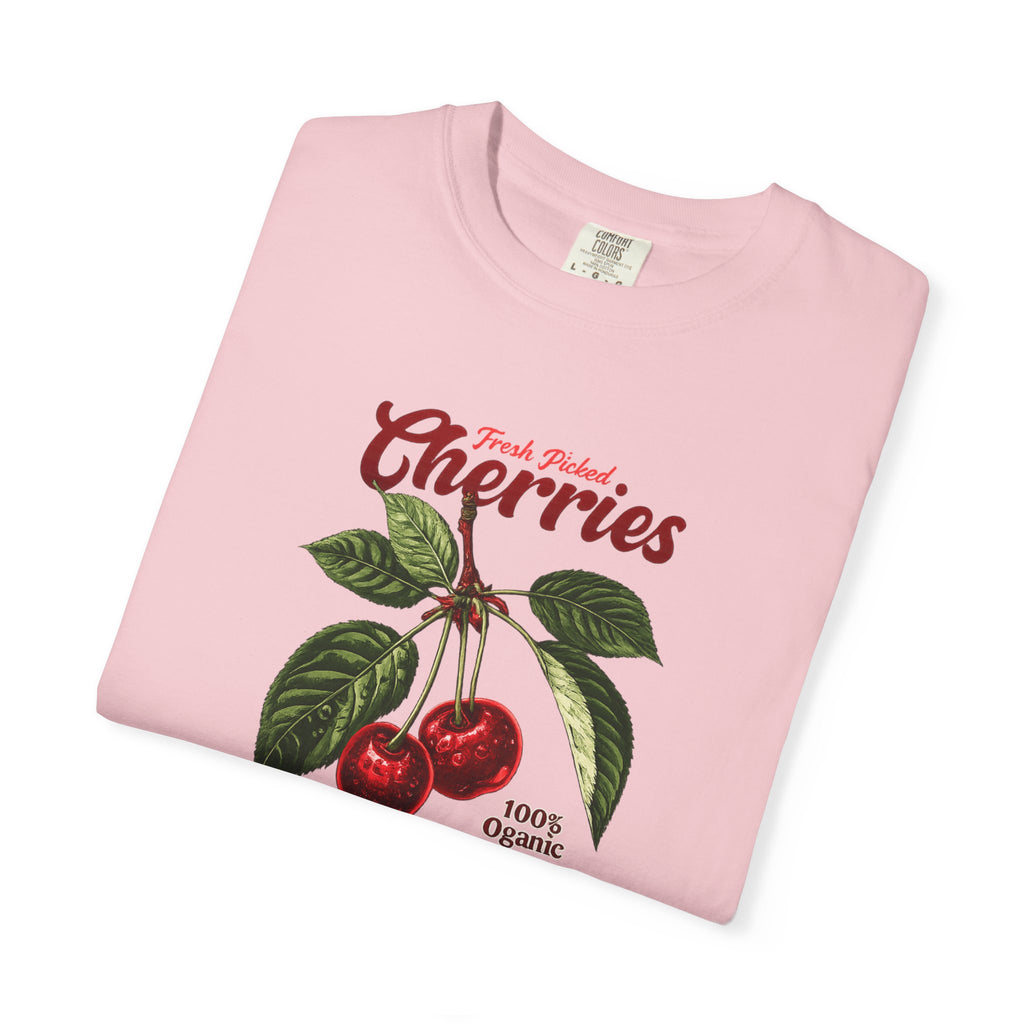 Cherry Vintage Tee — "Fresh Picked Cherries: Sweet & Juicy" Graphic T-Shirt