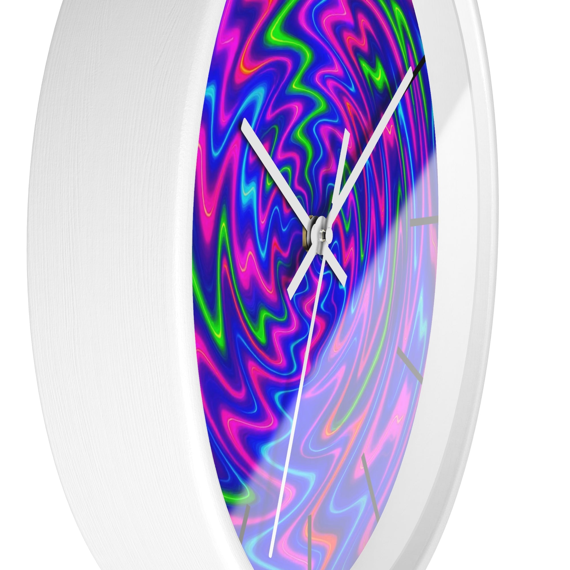 Psychedelic Abstract Wall Clock | Vibrant Neon Swirl Home Decor | Unique Trippy Gift