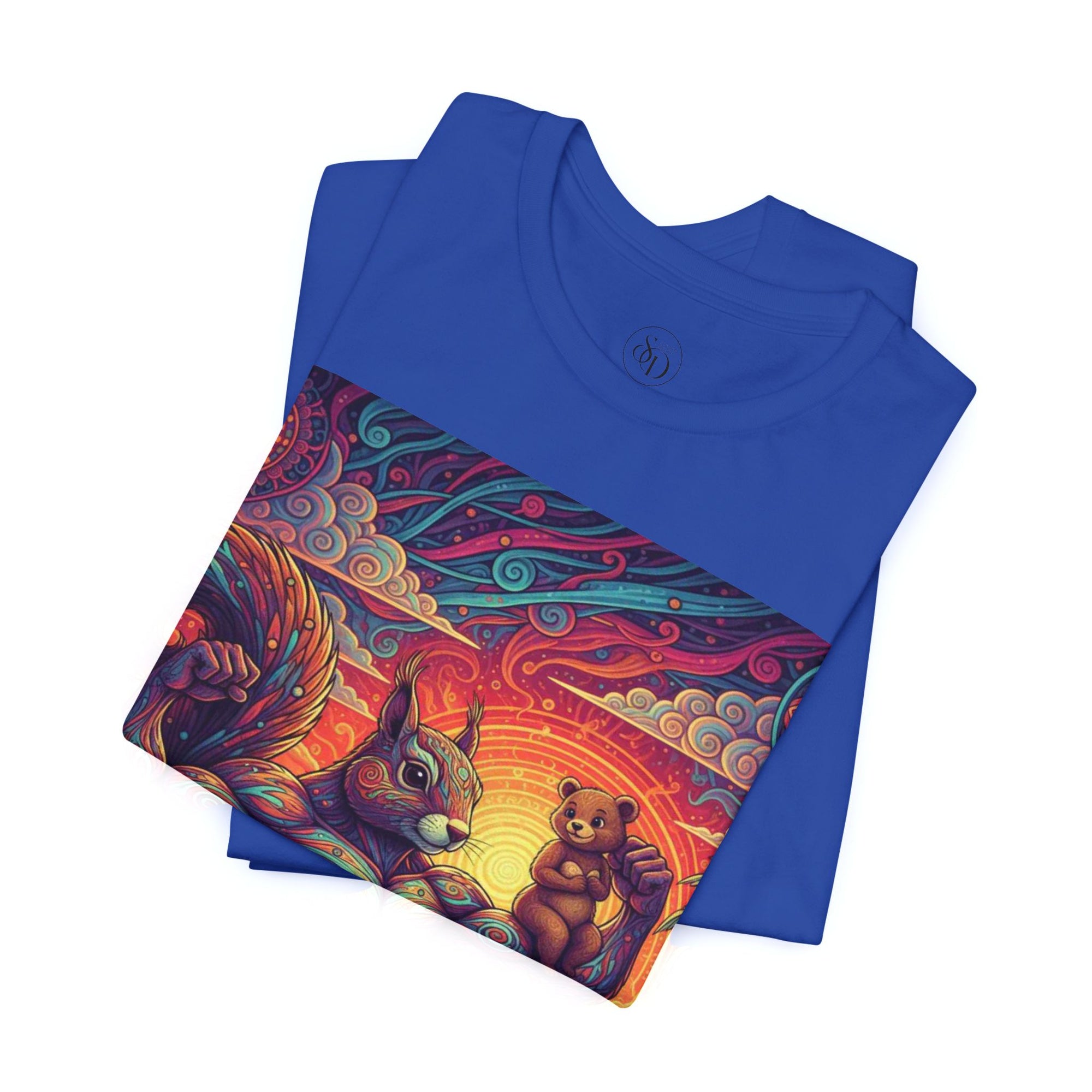 Muscular Squirrel Warrior T-Shirt | Fantasy Animal Design | Colorful Unisex Graphic Shirt
