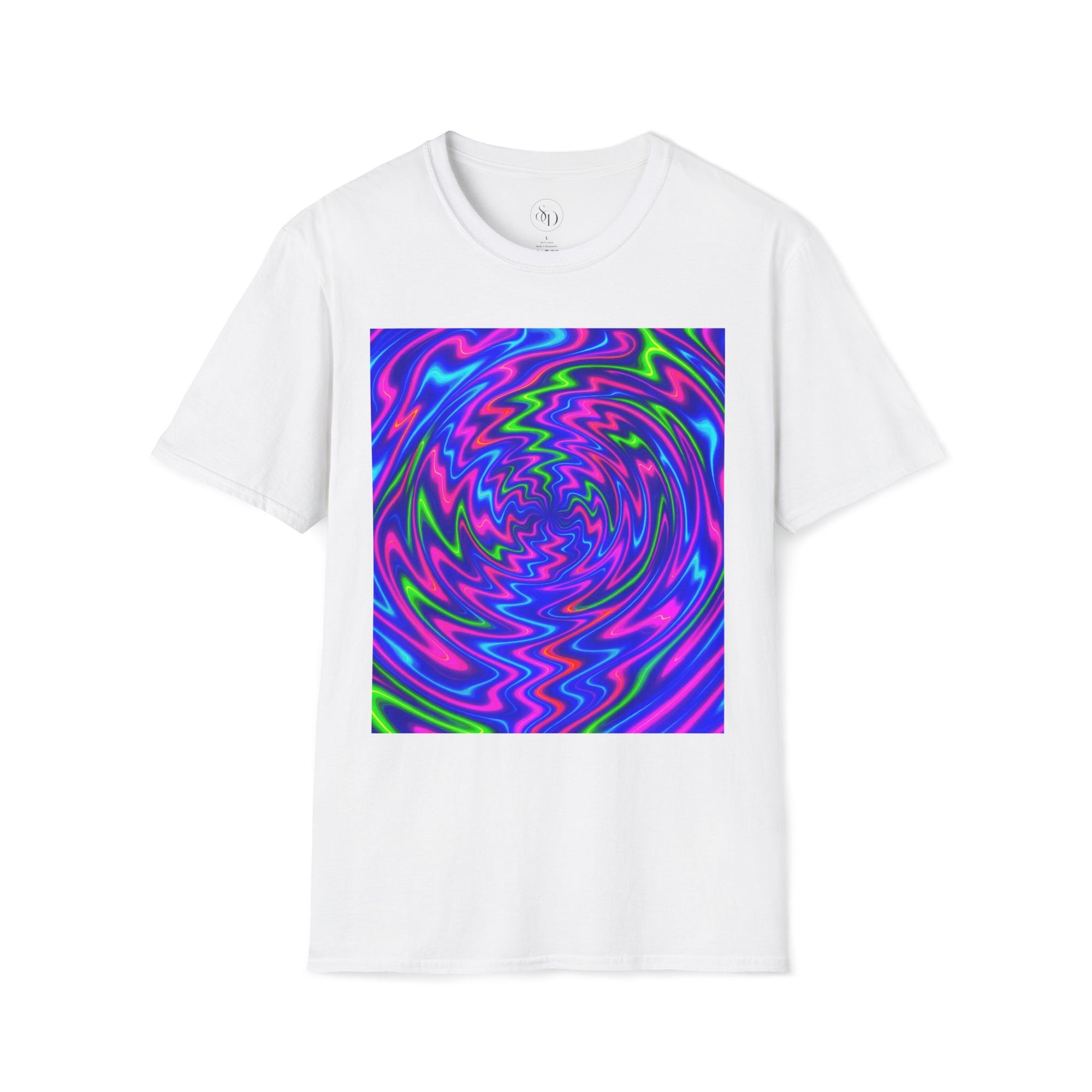 Neon Swirl Abstract T-Shirt | Lightweight Unisex Cotton Tee