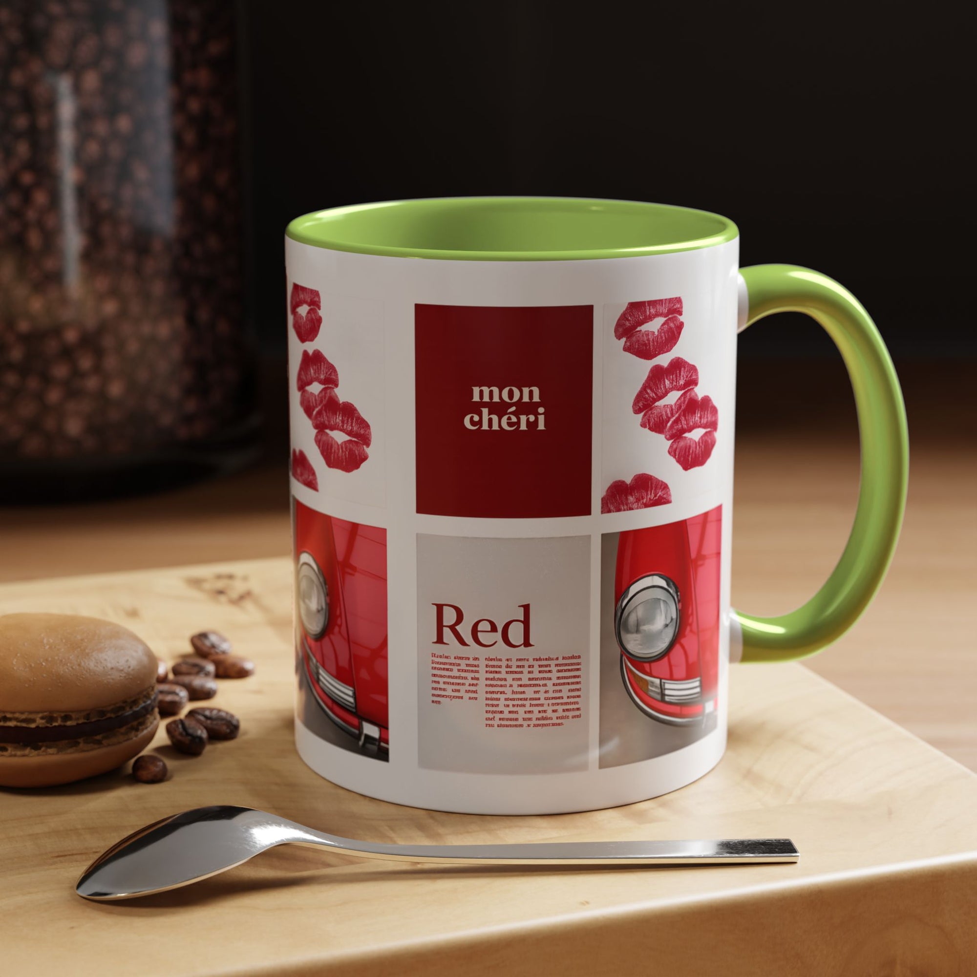 Retro Love Mug | Vintage Car & Lips Coffee Cup