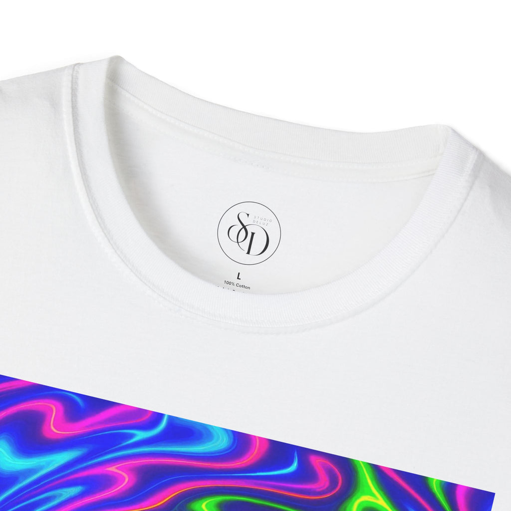 Neon Swirl Abstract T-Shirt | Lightweight Unisex Cotton Tee