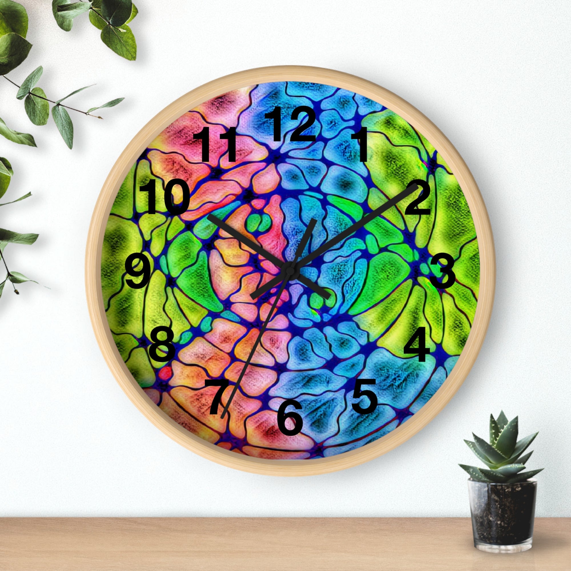 Vibrant Abstract Splatter Wall Clock | Colorful Modern Art Decor | Silent Unique Gift