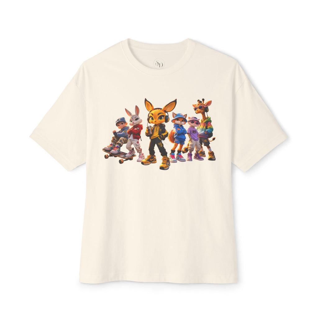 Anthropomorphic Skate Crew Tee — Cartoon Fox & Friends Graphic Shirt