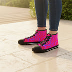 Women’s High Top Sneakers | Pink Blue Neuro-Art Canvas Shoes