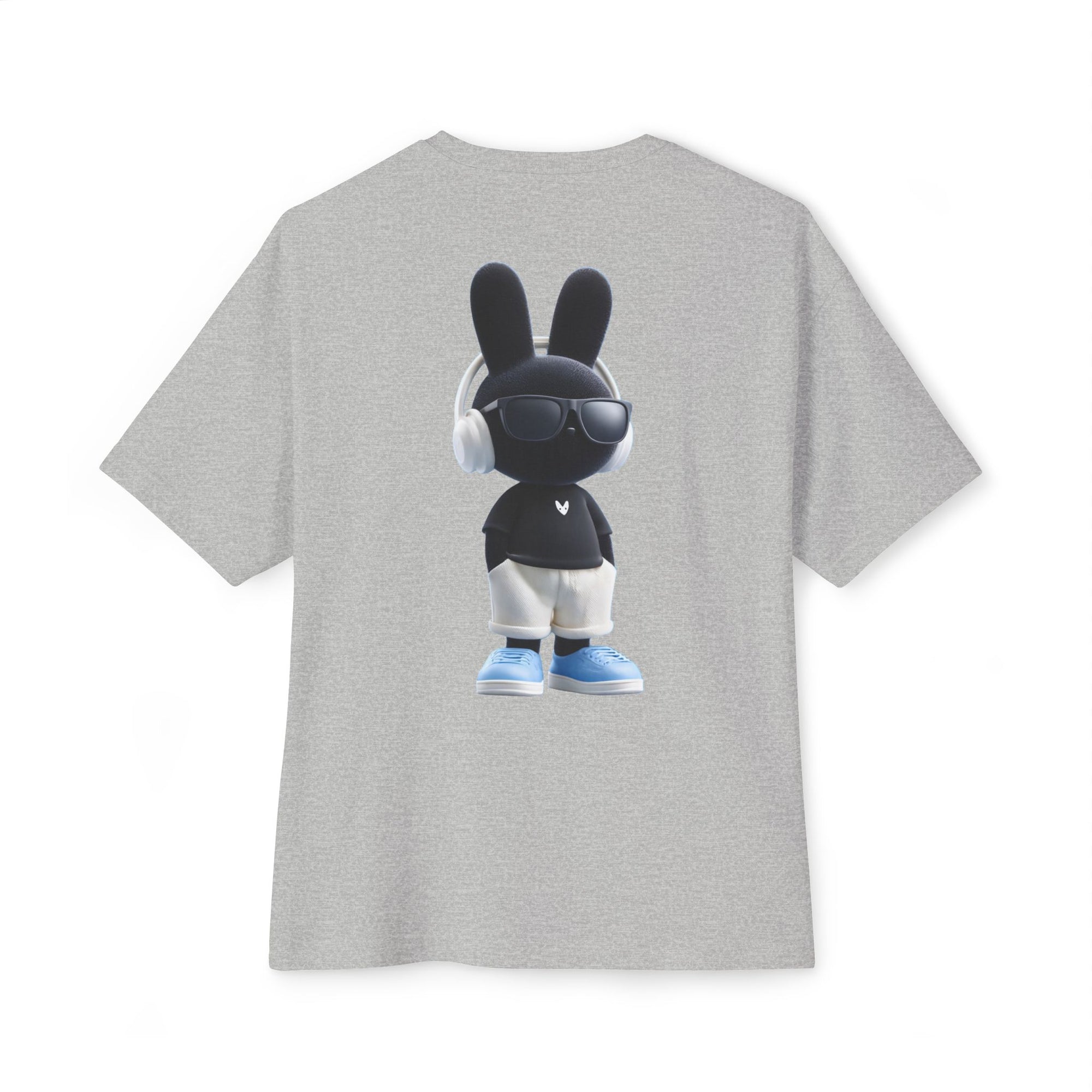 Oversized | Black Bunny Character Tee | Bunny Graphic T-Shirt