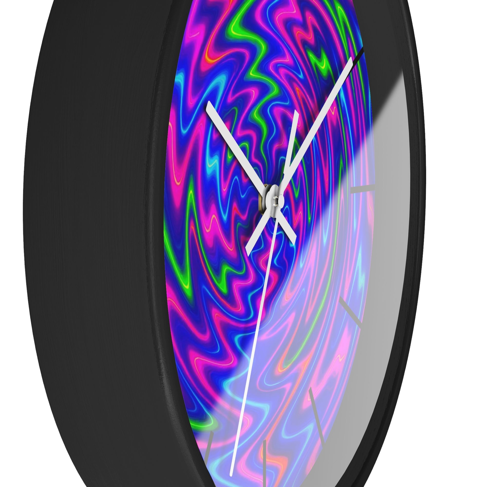 Psychedelic Abstract Wall Clock | Vibrant Neon Swirl Home Decor | Unique Trippy Gift