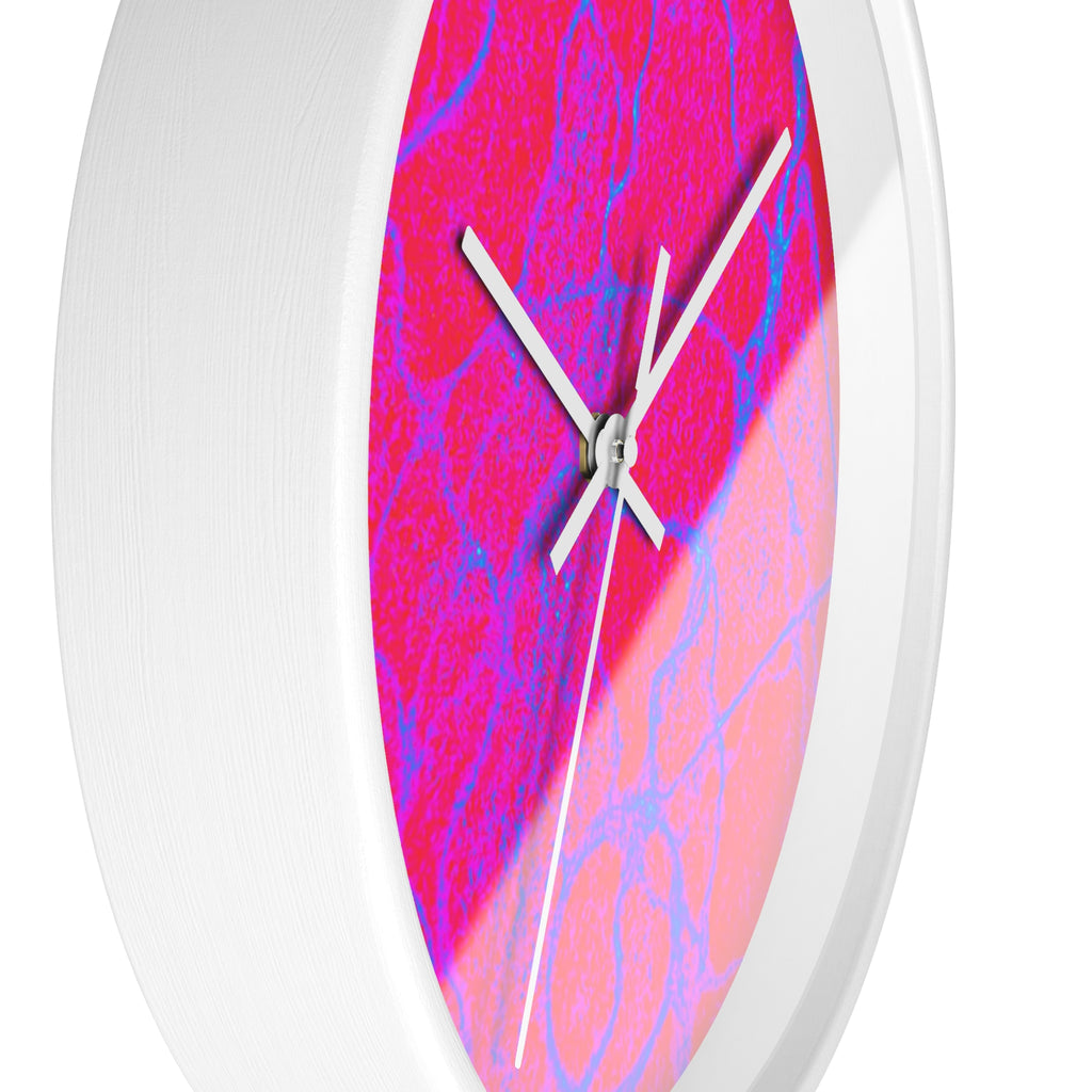 Hot Pink Fuchsia Abstract Wall Clock | Modern Pop Art Home Decor | Silent Unique Gift