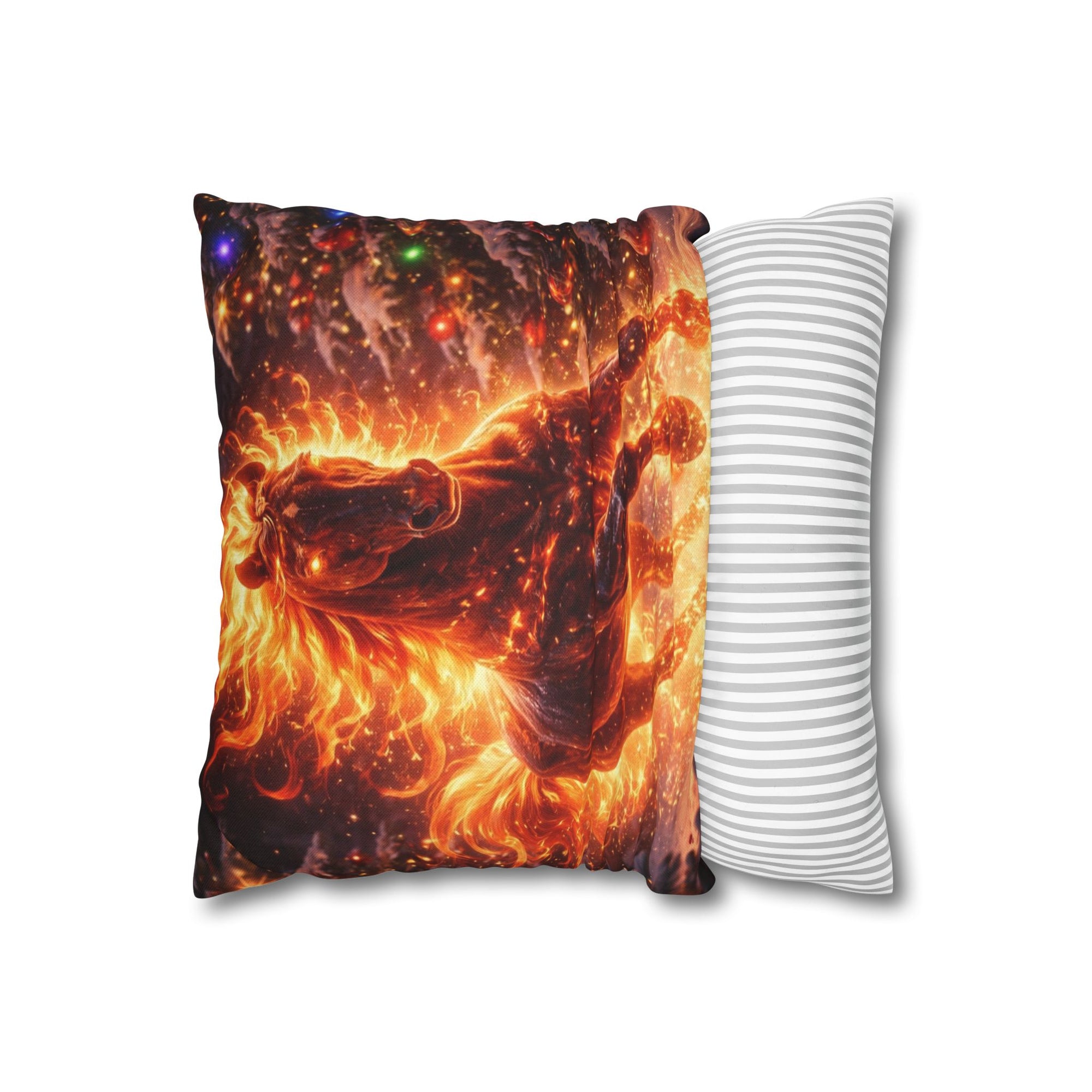 Fire Horse Throw Pillow | Christmas Decorative Cushion