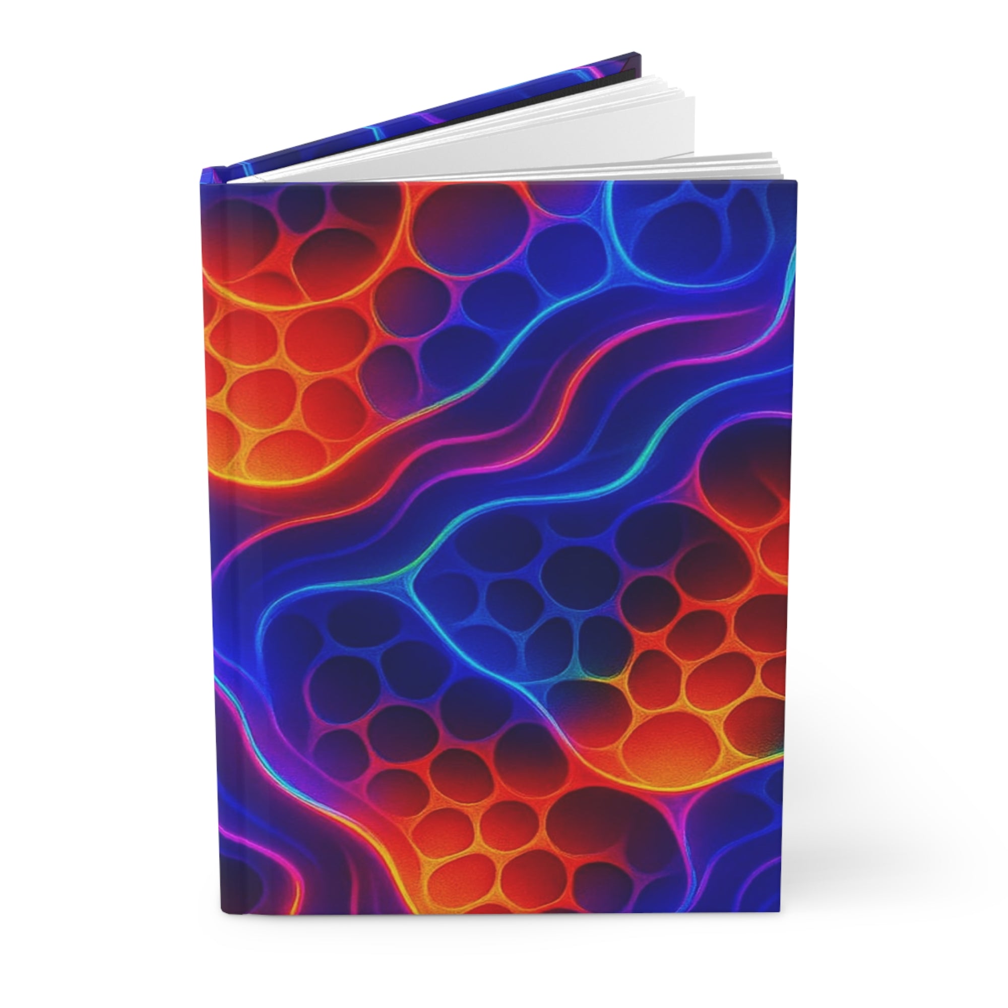 Neon Abstract Cellular Pattern Hardcover Journal | Matte