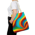 Colorful Swirl Tote Bag | Abstract Rainbow Shopping Bag | Reusable
