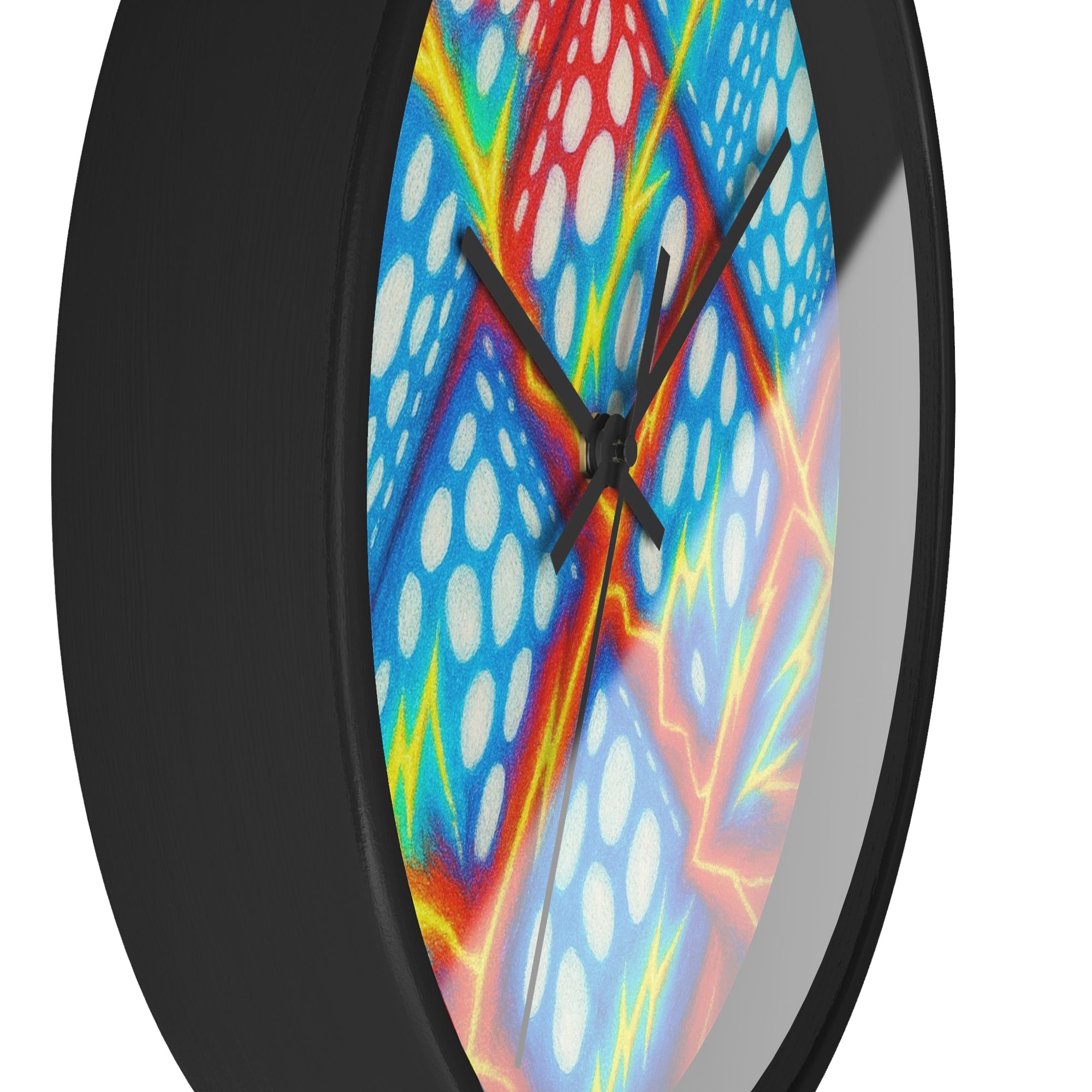 Geometric Cubes Abstract Wall Clock | Primary Color Pop Art Decor | Silent Unique Gift