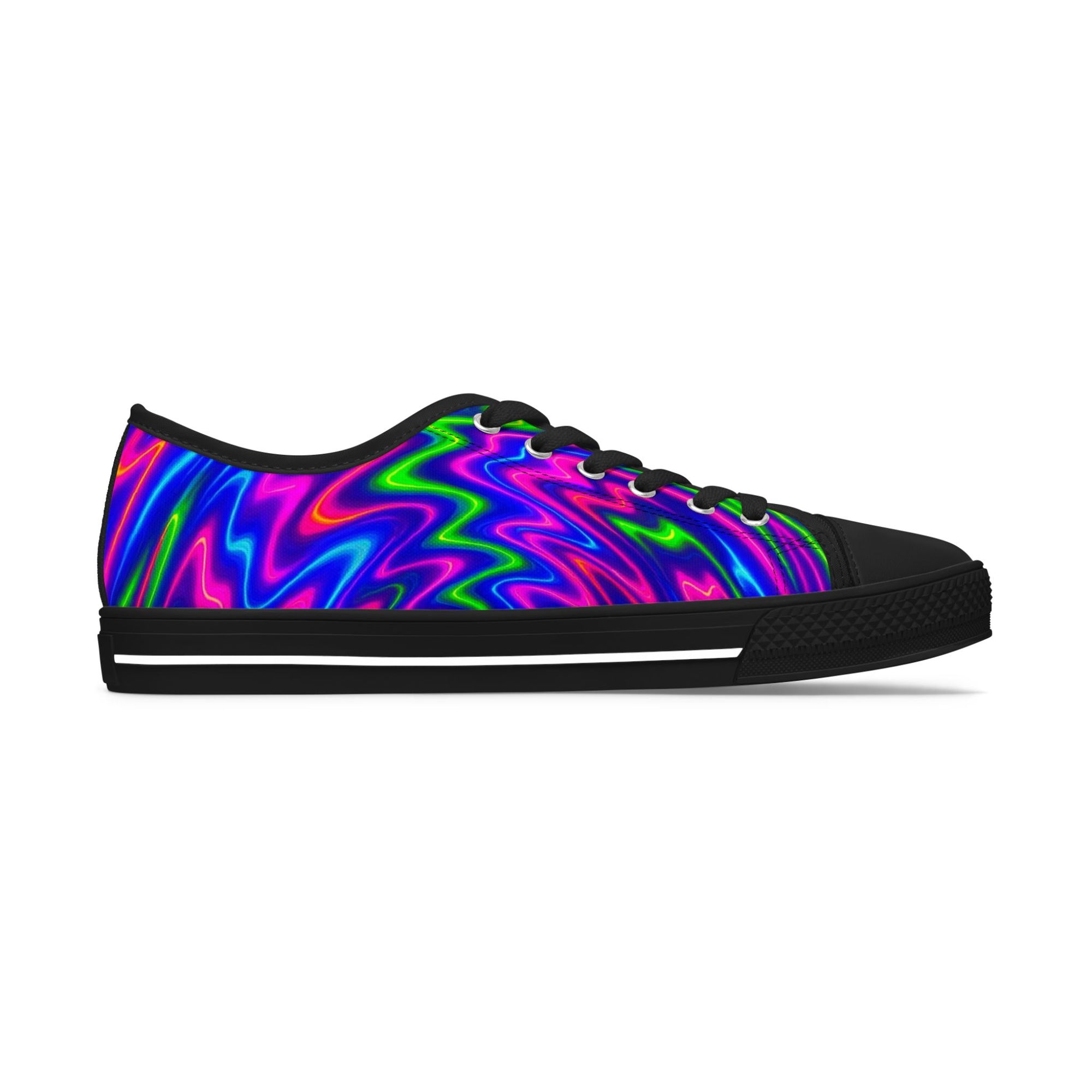 Psychedelic Low Top Sneakers: Vibrant Women's Casual Shoes