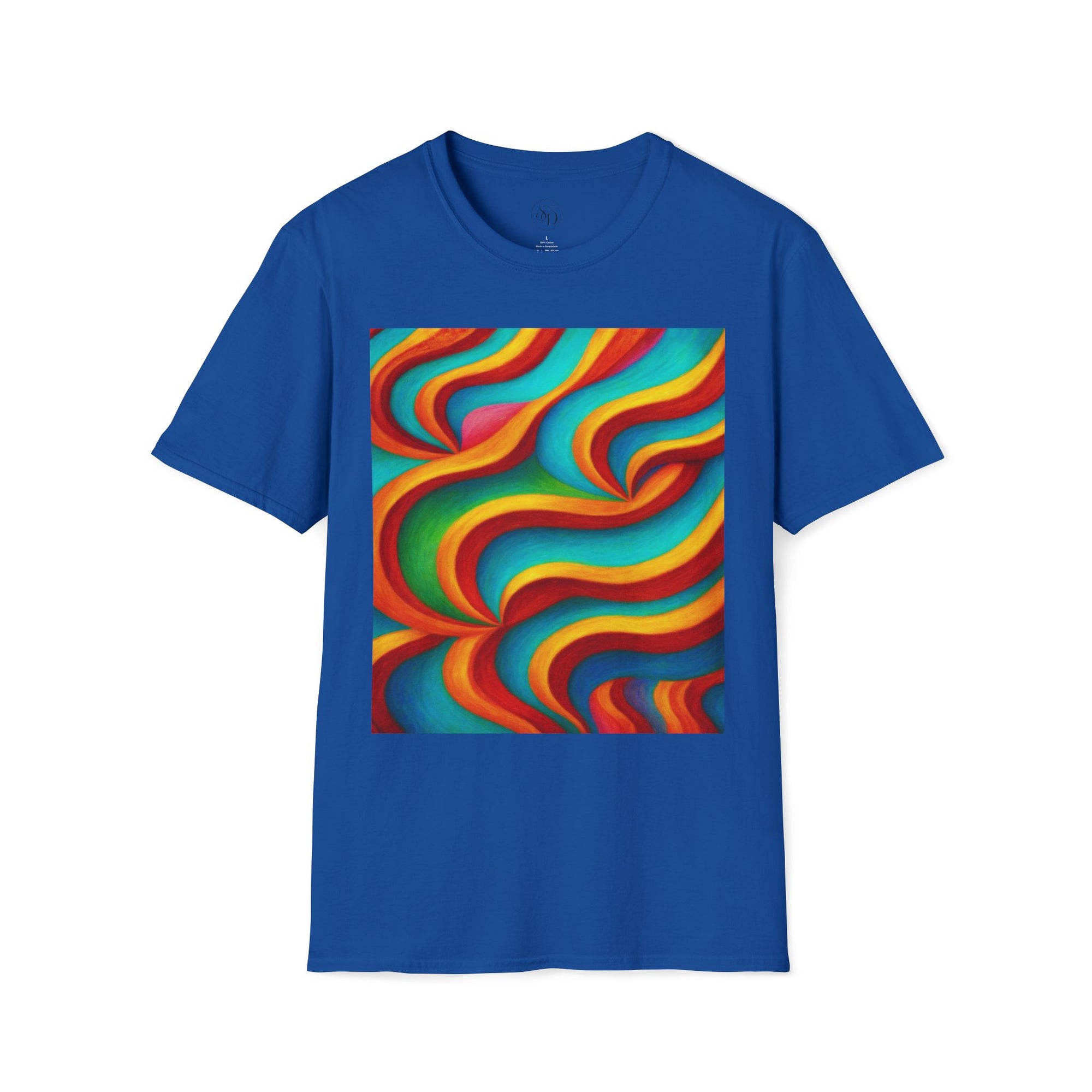 Psychedelic Rainbow Wave T-Shirt | Vibrant Neuro-Art Unisex Tee