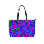 Neon Swirl Tote Bag | Bold Psychedelic Fashion Shopper