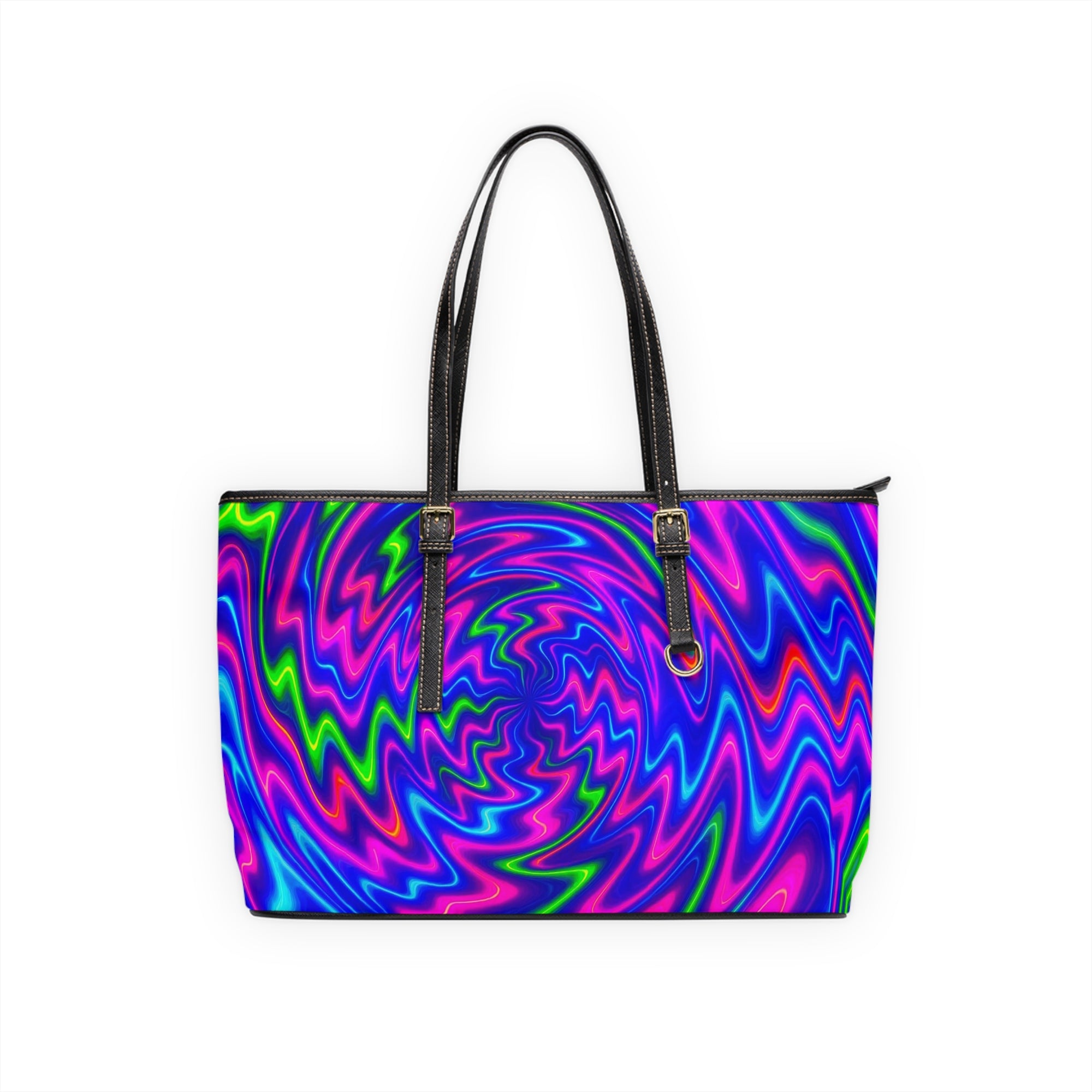 Neon Swirl Tote Bag | Bold Psychedelic Fashion Shopper