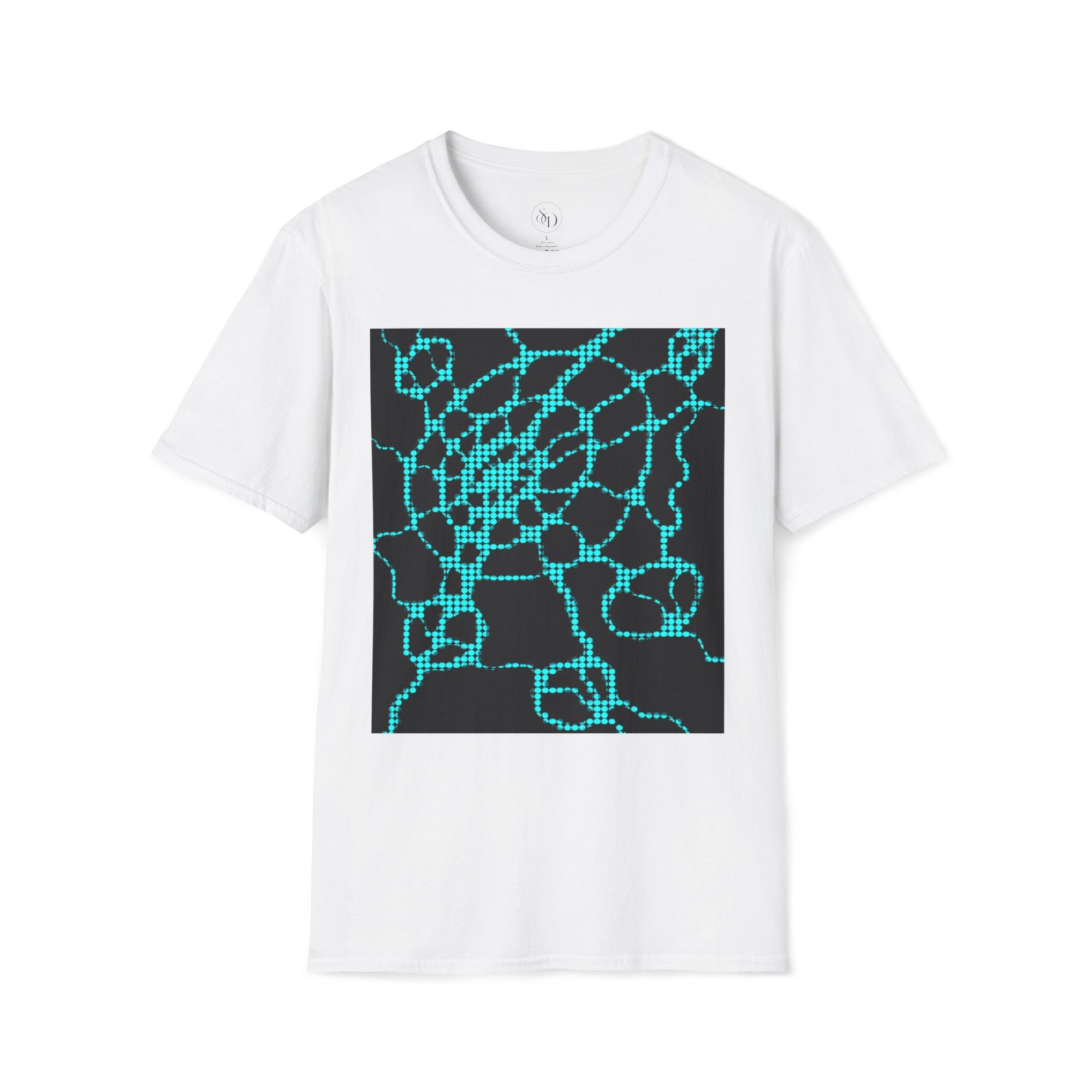 Black & Turquoise Neuro-Art T-Shirt | Soft Cotton Unisex Tee