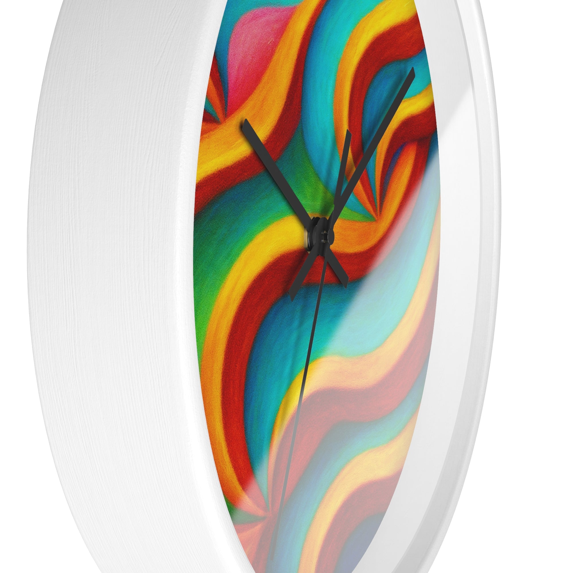 Rainbow Abstract Wall Clock | Colorful Modern Home Decor
