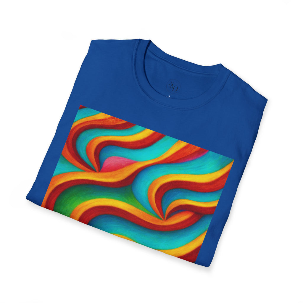Psychedelic Rainbow Wave T-Shirt | Vibrant Neuro-Art Unisex Tee