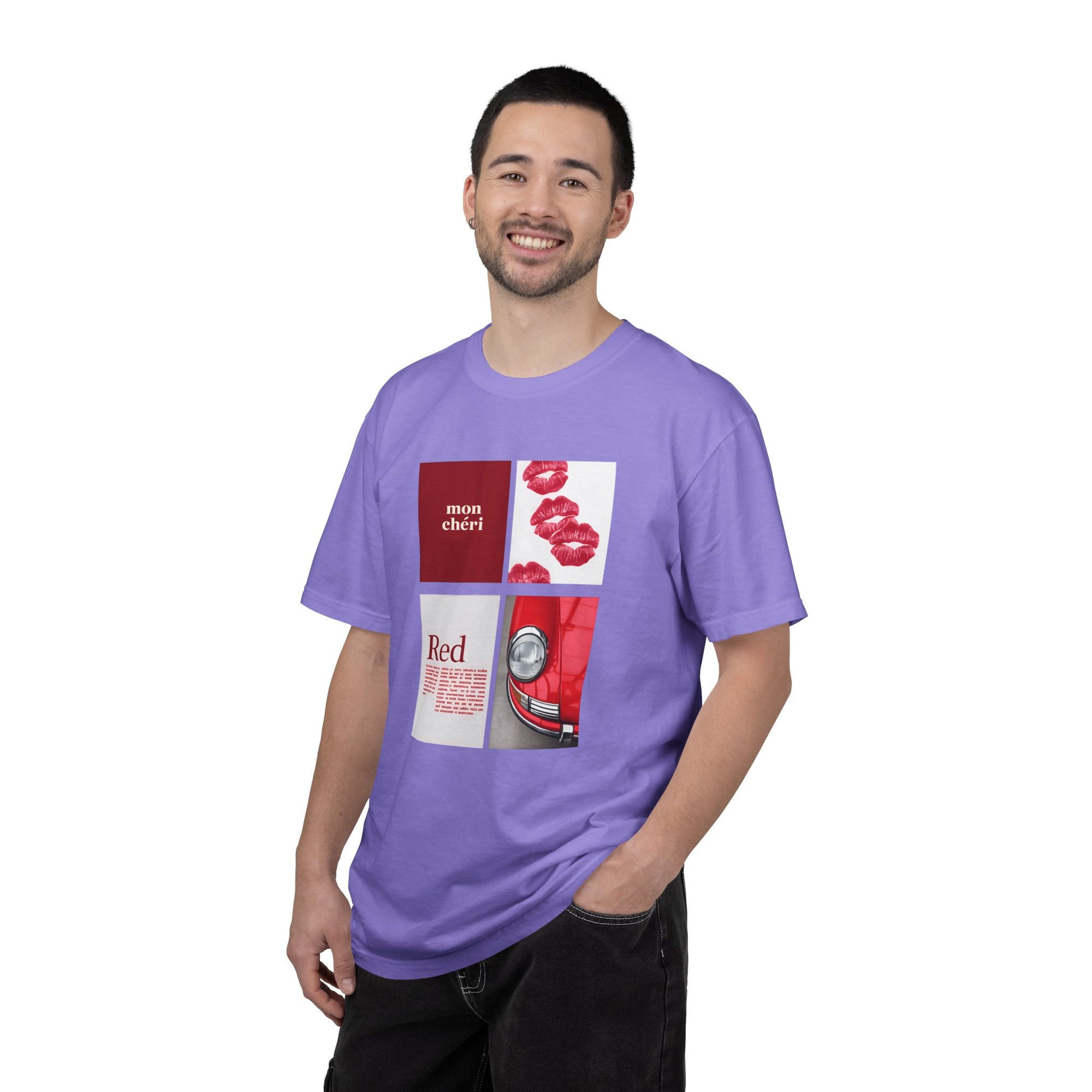 Cotton T-Shirt | Mon Chéri Aesthetic Kiss, Car Print