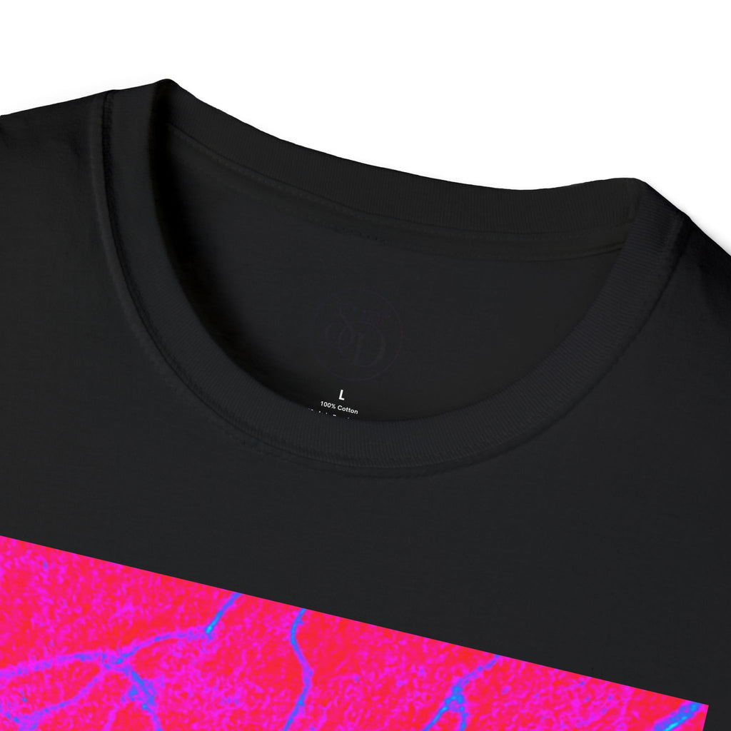 Neon Pink Plasma Abstract Unisex Tee | Vibrant Marble Graphic Shirt