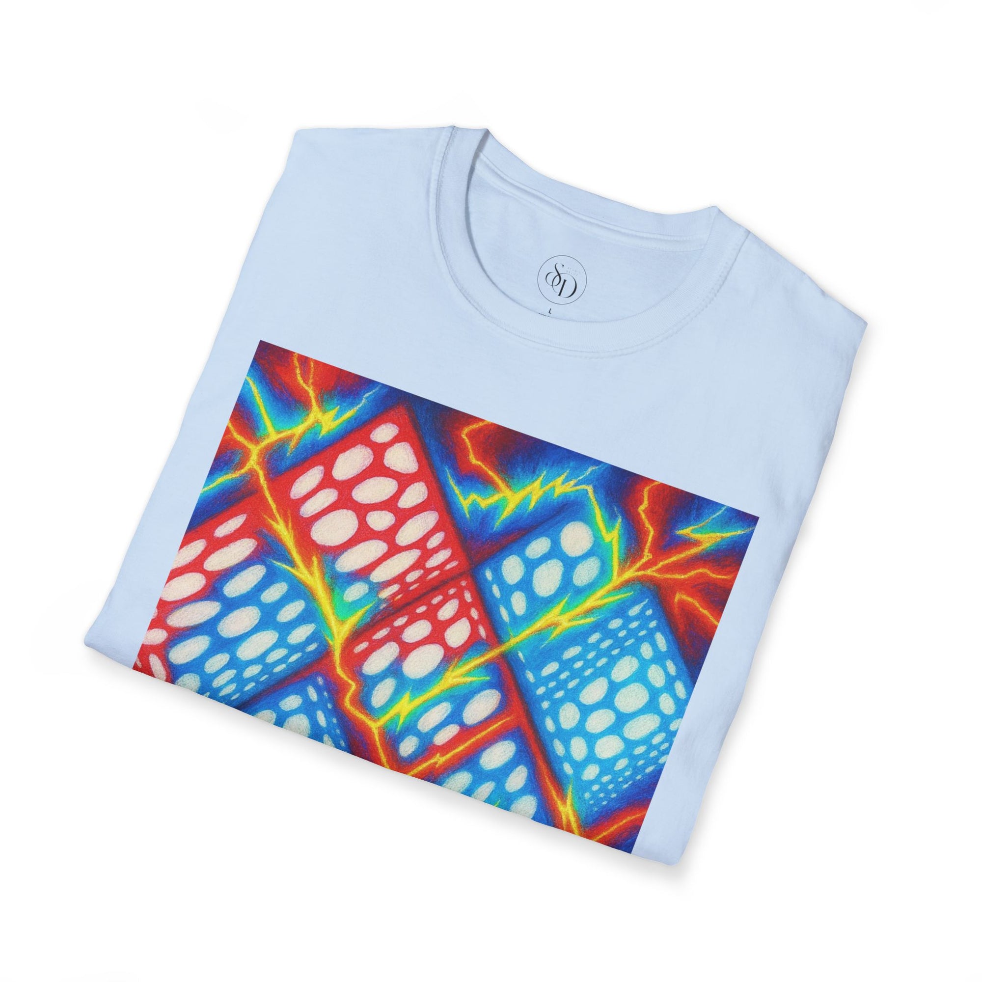 Geometric Neuro-Art T-Shirt | Bold Colorful Unisex Cotton Tee
