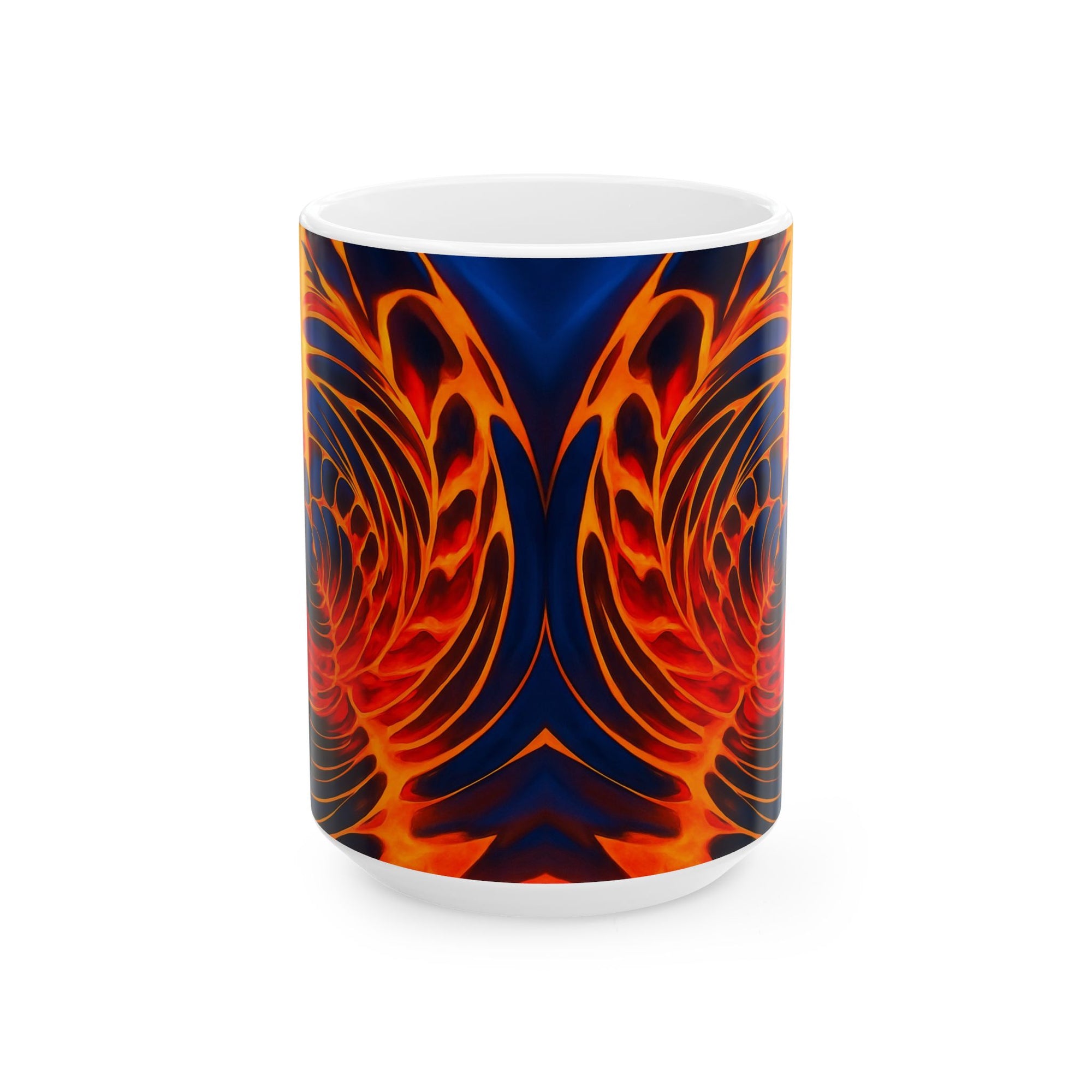 Fire Swirl Mug | Red Orange Abstract Coffee Cup | Bold Art Gift