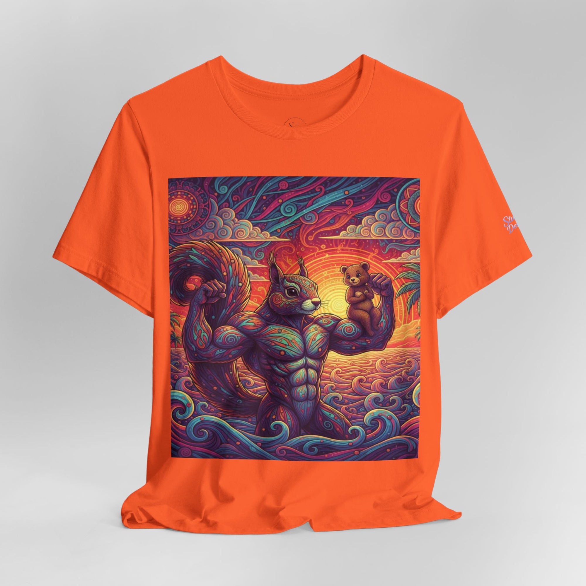 Muscular Squirrel Warrior T-Shirt | Fantasy Animal Design | Colorful Unisex Graphic Shirt