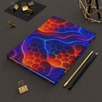 Neon Wave Abstract Notebook | Colorful Aesthetic Journal Hardcover