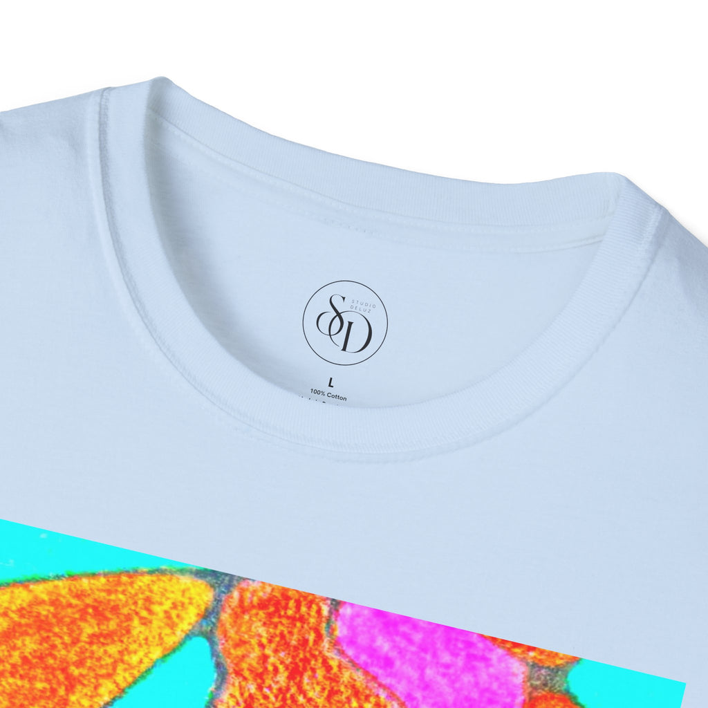 Abstract Floral T-Shirt | Pink Orange Art Graphic Tee