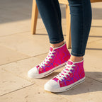 Women’s High Top Sneakers | Pink Blue Neuro-Art Canvas Shoes