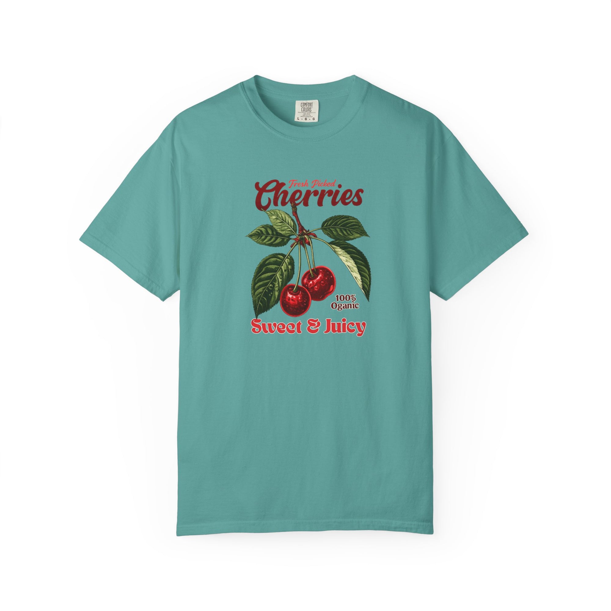 Cherry Vintage Tee — "Fresh Picked Cherries: Sweet & Juicy" Graphic T-Shirt