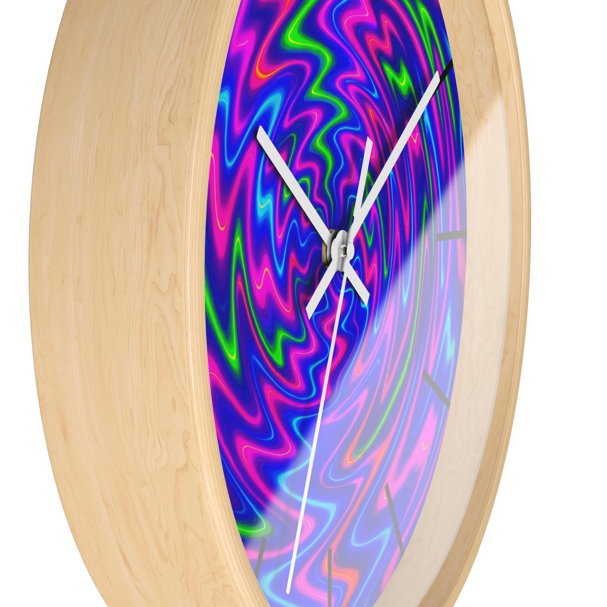 Psychedelic Abstract Wall Clock | Vibrant Neon Swirl Home Decor | Unique Trippy Gift
