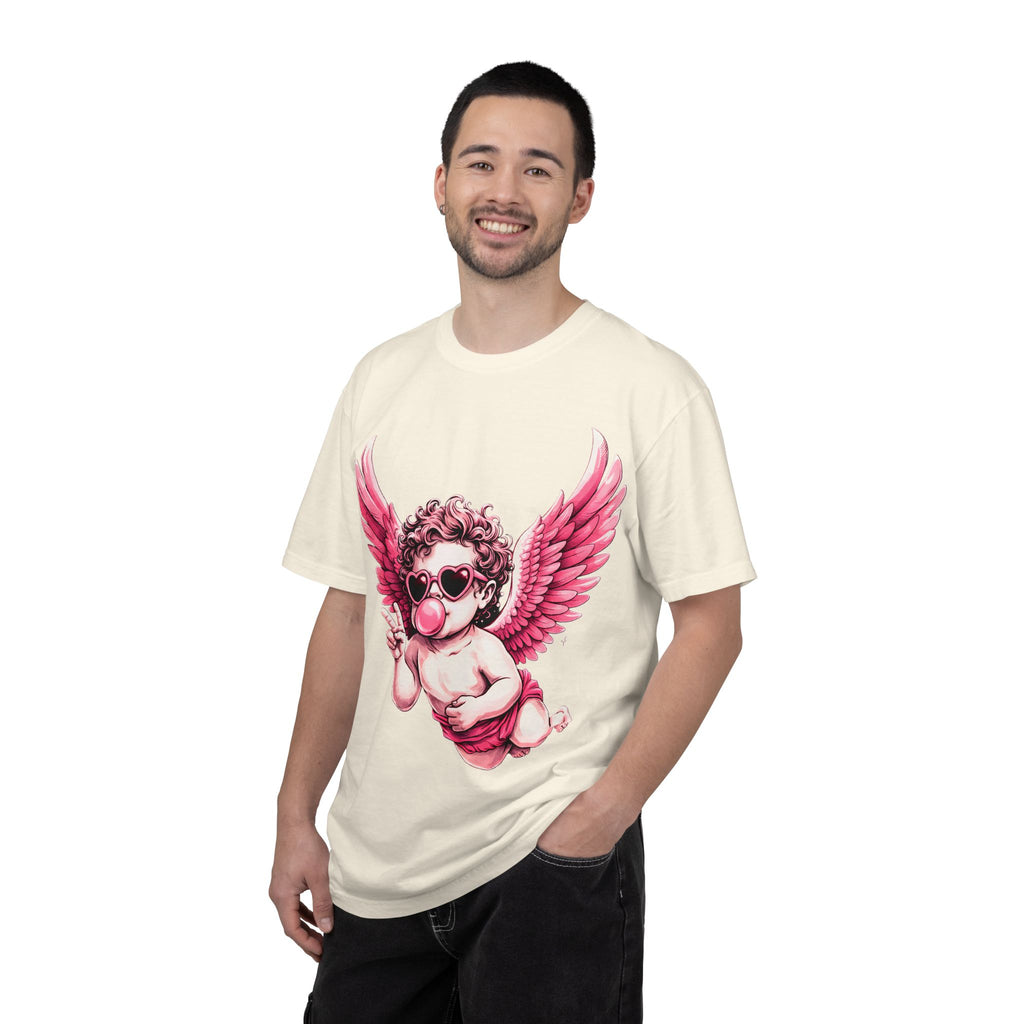 Pink Cherub Angel bubblegum sunglasses T-Shirt | Cupid winged baby graphic