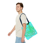 Ocean Swirl Tote Bag | Turquoise Abstract Beach Shopper
